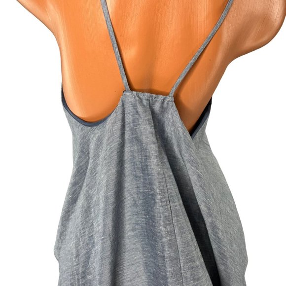Milly Womens Light Blue Linen Blend Square Neckline Halter Top Size S - Picture 12 of 15